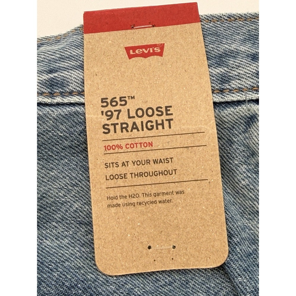 Men's Size 36x32- Levi's 565 '97 Loose Straight Jeans Light Wash Denim A72210013 - Picture 5 of 7